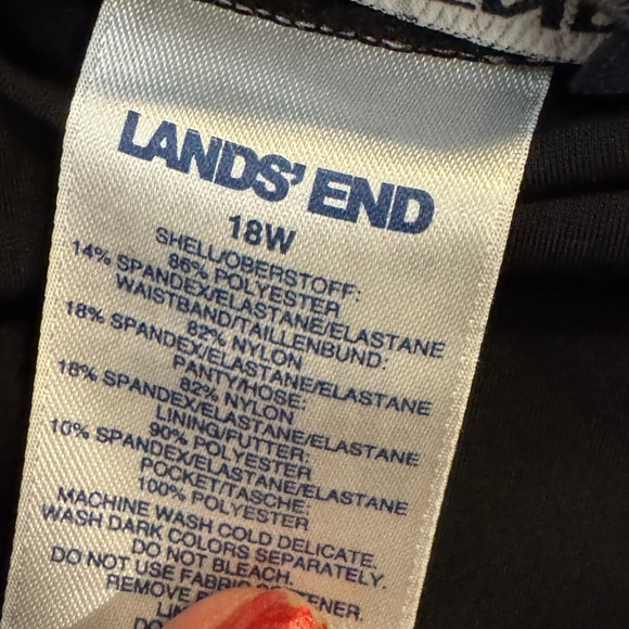 Lands' End Black and White Floral Swim Trunks - Picture 6 of 6